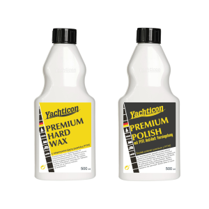 Zestaw do polerowania i woskowania z Teflonem Yachticon: Premium Polish 0,5l + Hard Wax 0,5l